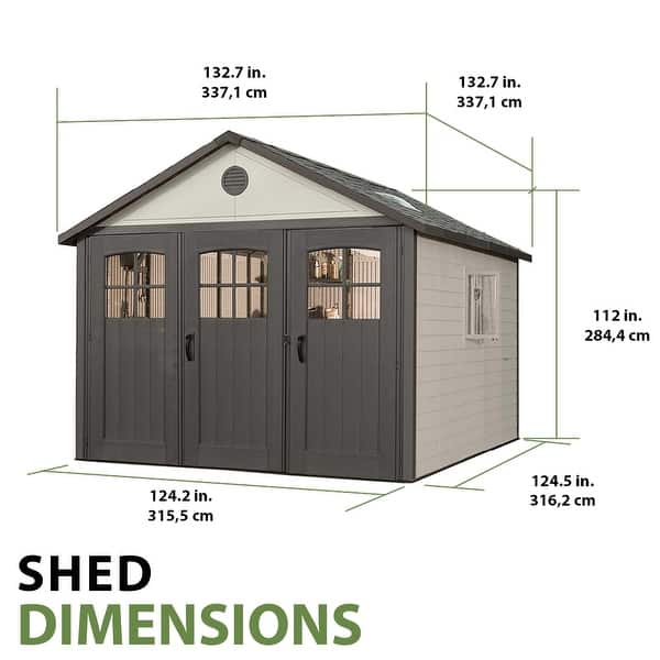 dimension image slide 1 of 2, Lifetime Storage Building (11' x 11')