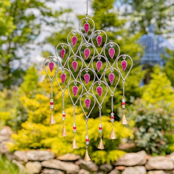 Set of 6 Assorted Colorful Acrylic & Metal Wind Chimes with