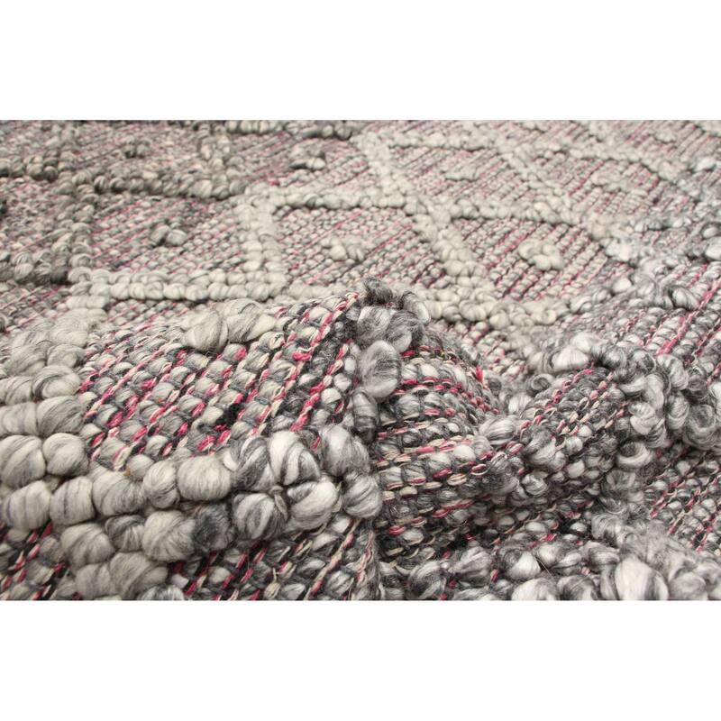 ECARPETGALLERY Braid weave Sienna Grey Wool Rug - 5'1 x 8'2