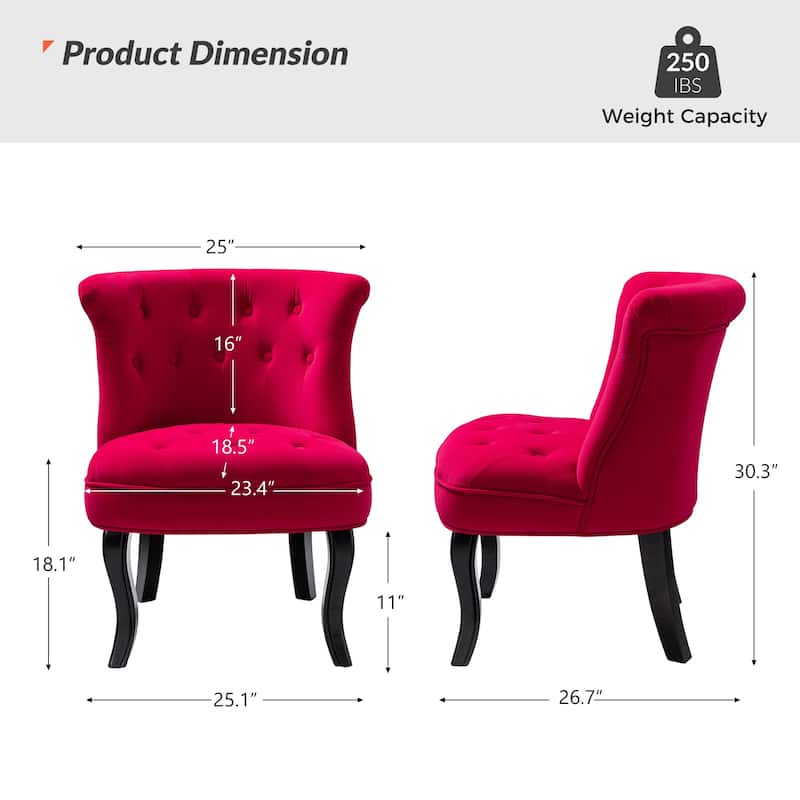 Christi Vibrant Tufted Velvet Upholstered Accent Chairs Set of 2 by HULALA HOME
