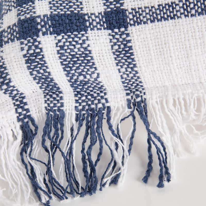 Plaid Woven Cotton Pillow Cover