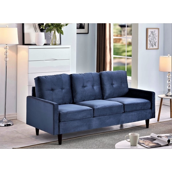 Russal Modern Button-tufted Velvet 3-Seater Sofa. Opens flyout.