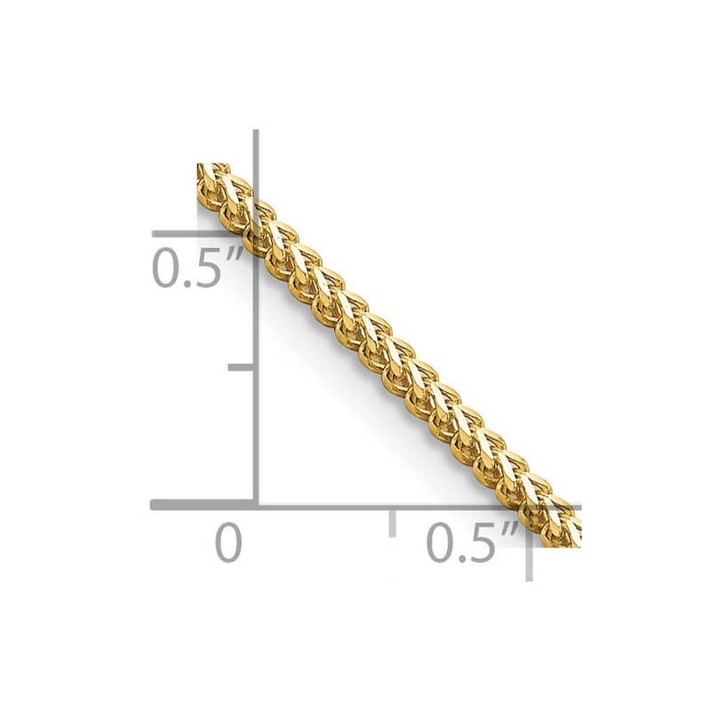 Curata 14k Yellow Gold Solid Polished 1.5mm Franco Chain Bracelet Lobster Claw