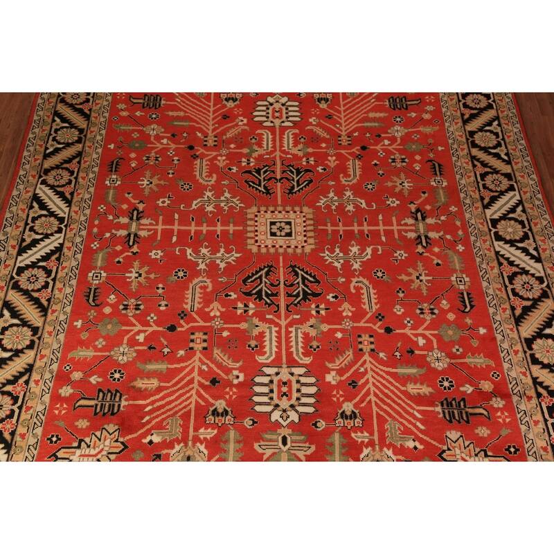All-Over Orange Oushak Oriental Large Area Rug Handmade Wool Carpet - 11'10" x 14'7"