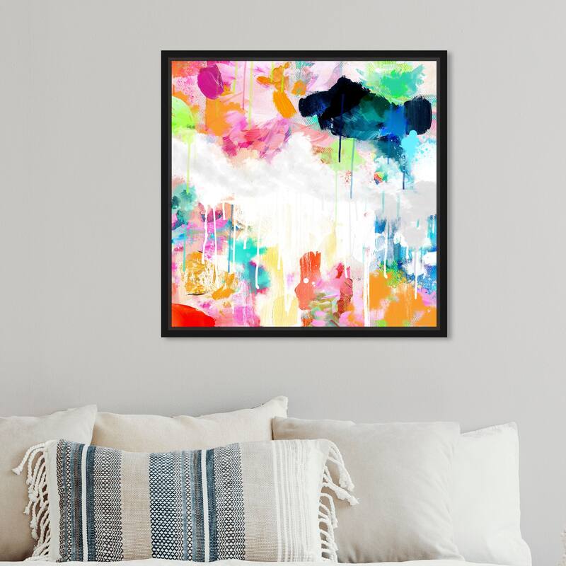 Bright and Joyful, Colorful Bright Splash Modern Pink Canvas Wall Art