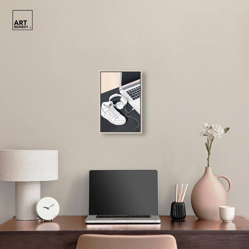 Laptop Sneaker Study Canvas by Art Remedy