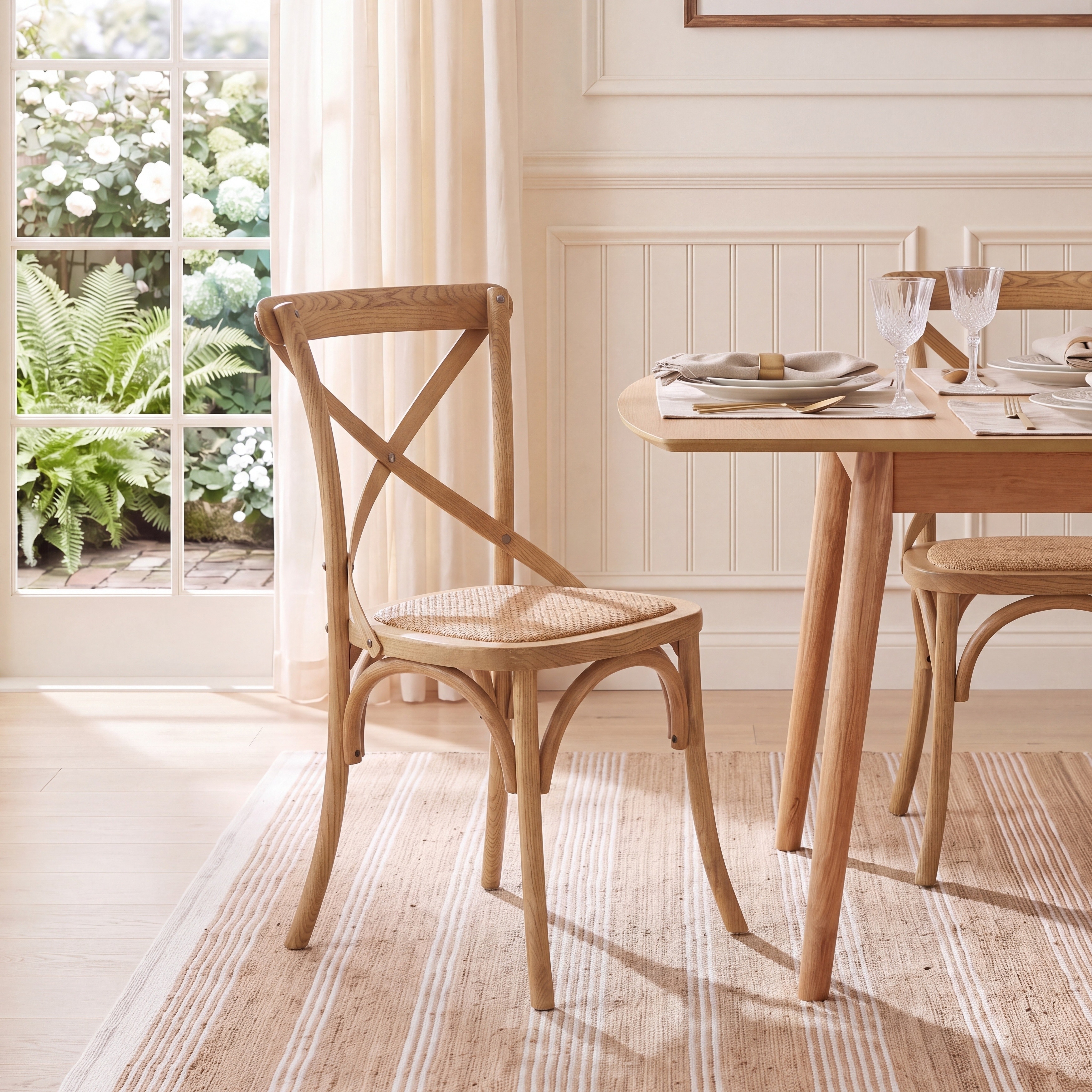 SAFAVIEH Zalya Farmhouse Wicker Dining Chair Set of 2 - 20"Wx21"Dx35"H