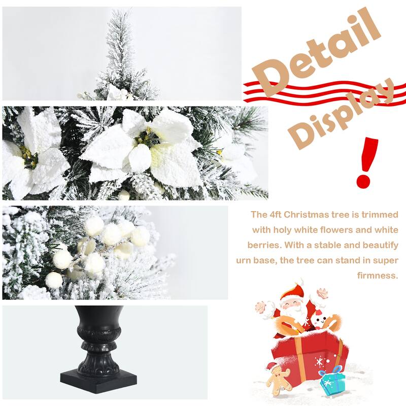 Prelit Flocked Christmas Entrance Tree Pack Artificial Christmas Tree
