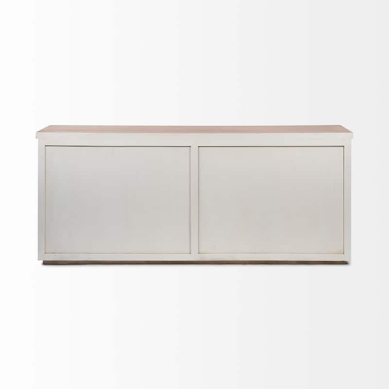 Fairview III Light Brown & White Solid Wood w/ 4 Cabinet Door Sideboard - 73"W x 17"D x 32"H