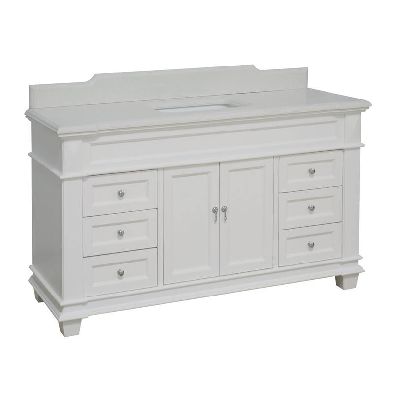KitchenBathCollection Elizabeth 60" Single Bathroom Vanity with Quartz Top