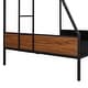 preview thumbnail 10 of 11, Brown Twin over Full Metal Bunk Bed with Safety Rail, Built-in Ladder