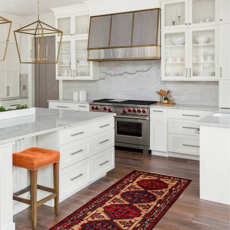 ECARPETGALLERY Hand-knotted Konya Anatolian Beige, Red Wool Rug - 3'9 x 11'2