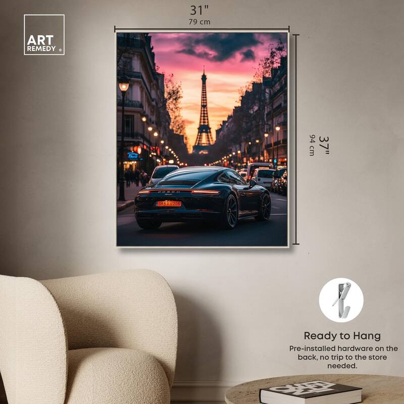 Parisian Porsche Twilight I Canvas by Art Remedy