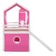 preview thumbnail 31 of 30, Elegant Twin Size Playhouse Inspired Bunk Bed with Slide Pink Tent and Tower, Sturdy Construction & Unique Design