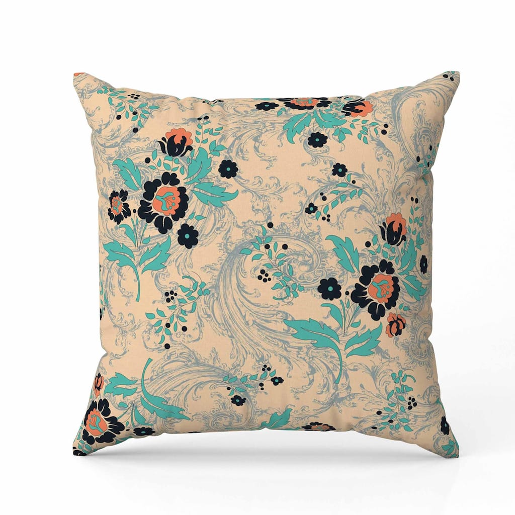 Meadow Strokes Faux Suede Reversible Throw Pillow Light and Orange