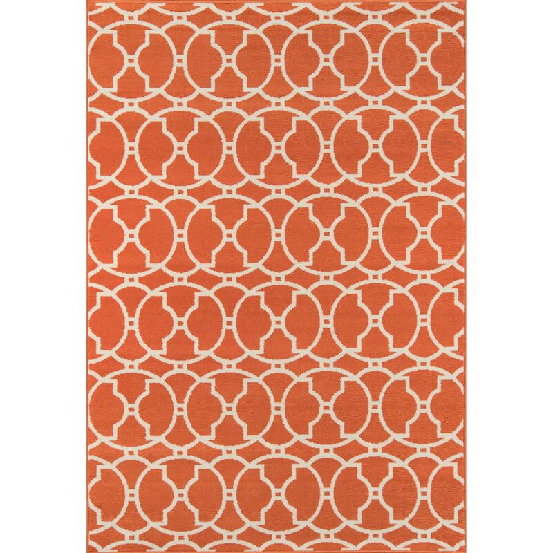 Momeni Baja Moroccan Tile Orange Indoor/Outdoor Area Rug - Orange