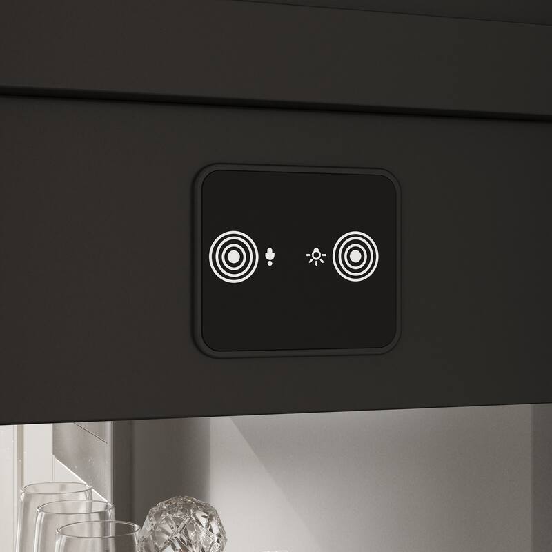 Glass Display Cabinet with 4 Doors LED Strip Light Pantry Buffet Wine Cabinet - 31.5"x65"