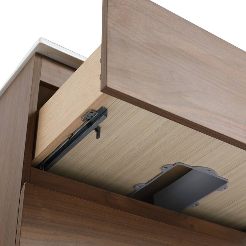 24" Floating Bathroom Vanity Cabinet with 2 Soft-Close Drawers, Wood Grain Design, Eco-Friendly Plywood