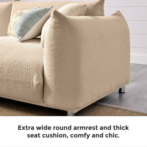 78.2nch Wide Boucle Sofa, Scandinavian-style Couch, Loveseat - Bed