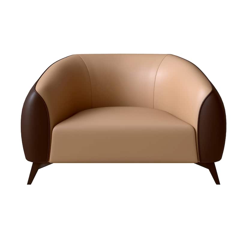 Single-Seater Sofa Armchair Upholstered in Vegan Leather with Metal Legs Opula Series by LeisureMod