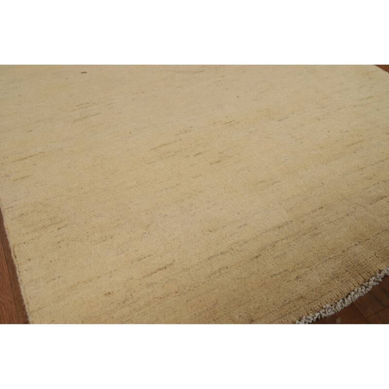 Beige Yellow Gabbeh Oriental Foyer Rug Handmade Wool Carpet - 3'1"x 6'4"