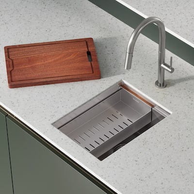 Rivage 15 x 19 Single Basin Undermount Kitchen Workstation Sink - 15 x 19