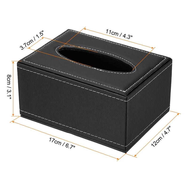 6.7x4.7x3.1" Tissue Box Cover, PVC Leather Waterproof Napkin Dispenser
