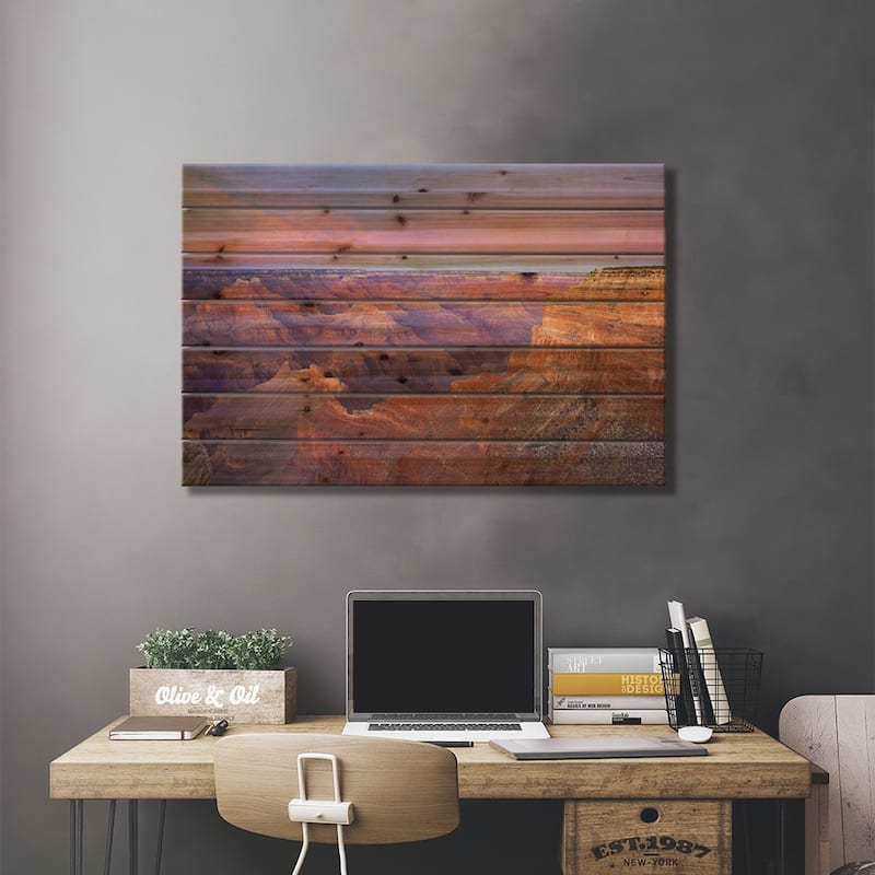 Grand Canyon As Seen From Mohave Point At Sunset, Grand Canyon National Park, Arizona Print On Wood by Tim Fitzharris