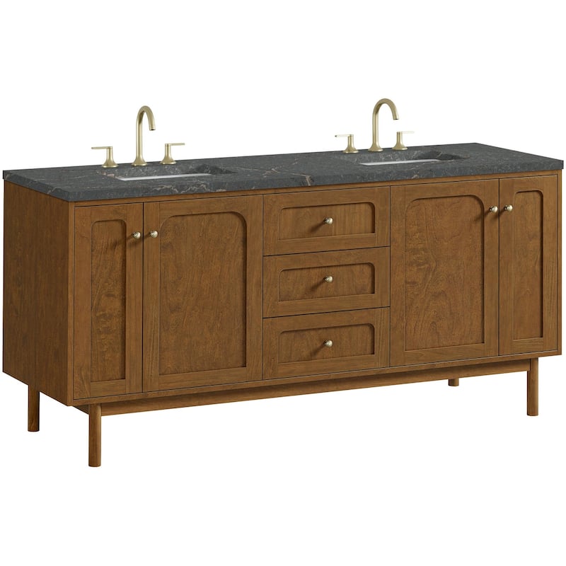 James Martin Vanities 545-V72-3PBL Laurent 72" Double Basin Poplar