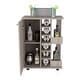 preview thumbnail 42 of 45, Bar Cart with 2 Open Shelves, 4 Casters, 6 Wine Cubbies, 2 Inner Shelves, and Cabinet - 23" W x14"D x 32"H