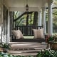 preview thumbnail 25 of 38, VEIKOUS 4 ft. Outdoor Wood Hanging Patio Porch Swing with Chains for 2 Person Black