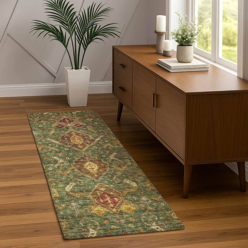 Machine Washable Indoor/ Outdoor Traditional Venetian Chantille Rug