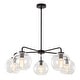 preview thumbnail 6 of 29, 5-Light Modern Linear Sputnik Branch Kitchen Island Light Clear Glass Globe Bubble Chandelier for Dining Room