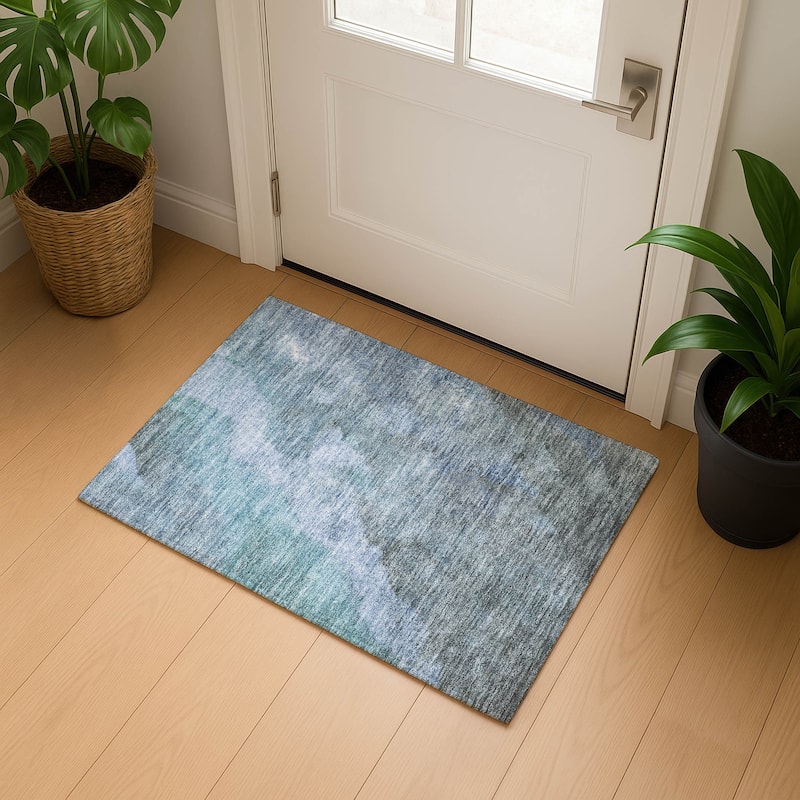 Premium Washable Super Soft Abstract Ombre Mayfield Rug - Blue - 1'8" x 2'6"