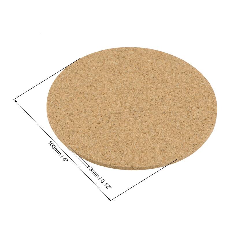 Cork Coasters Wooden Trivet Drinks Mats for Home Bar Kitchen - 100mmx3mm