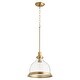 preview thumbnail 1 of 2, Quorum International 12" Wide Pendant Aged Brass / Clear