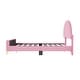 preview thumbnail 52 of 52, Twin/Full Size Velvet Bed Frame with Classic Semi-circle Shaped Headboard, Upholstered Platform Bed w/ Metal Legs for Kids Teens