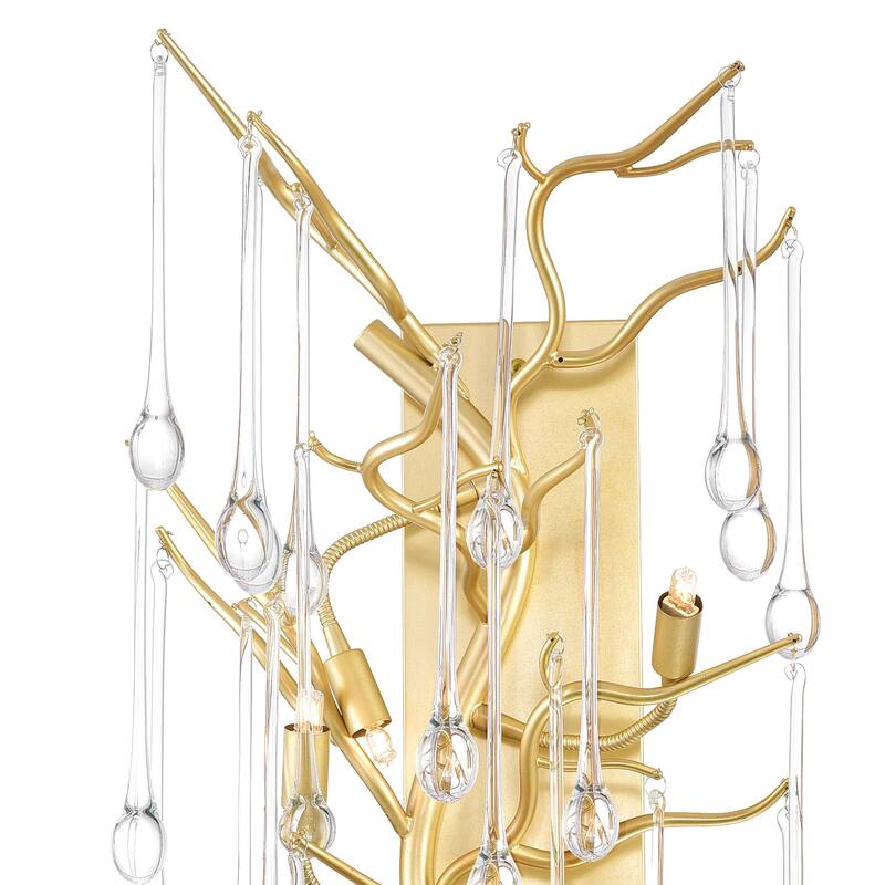 Anita 3 Light Wall Sconce With Gold Leaf Finish - Gold Leaf