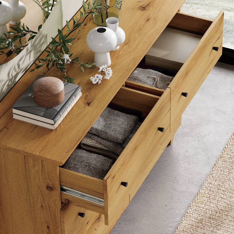 Bedroom 12-Drawer Dresser and Charging Nightstand Set, 94.4" Wide