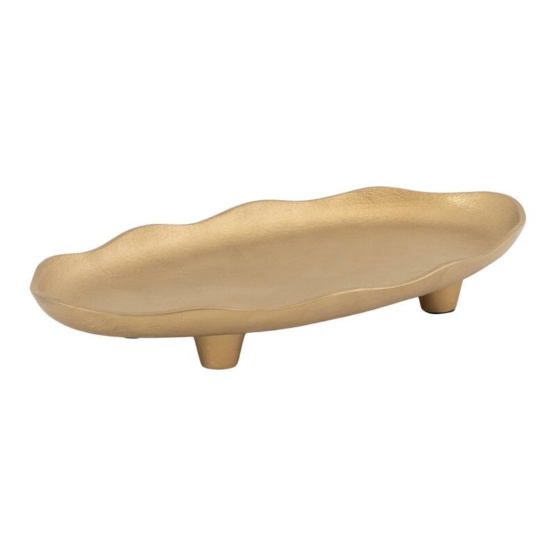 Kate and Laurel Alessia Oval Decorative Tray - 14x8 - Gold
