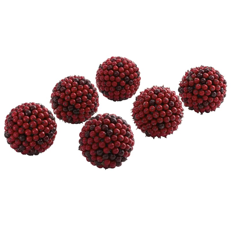 5" Red Berry Ball (Set of 6)