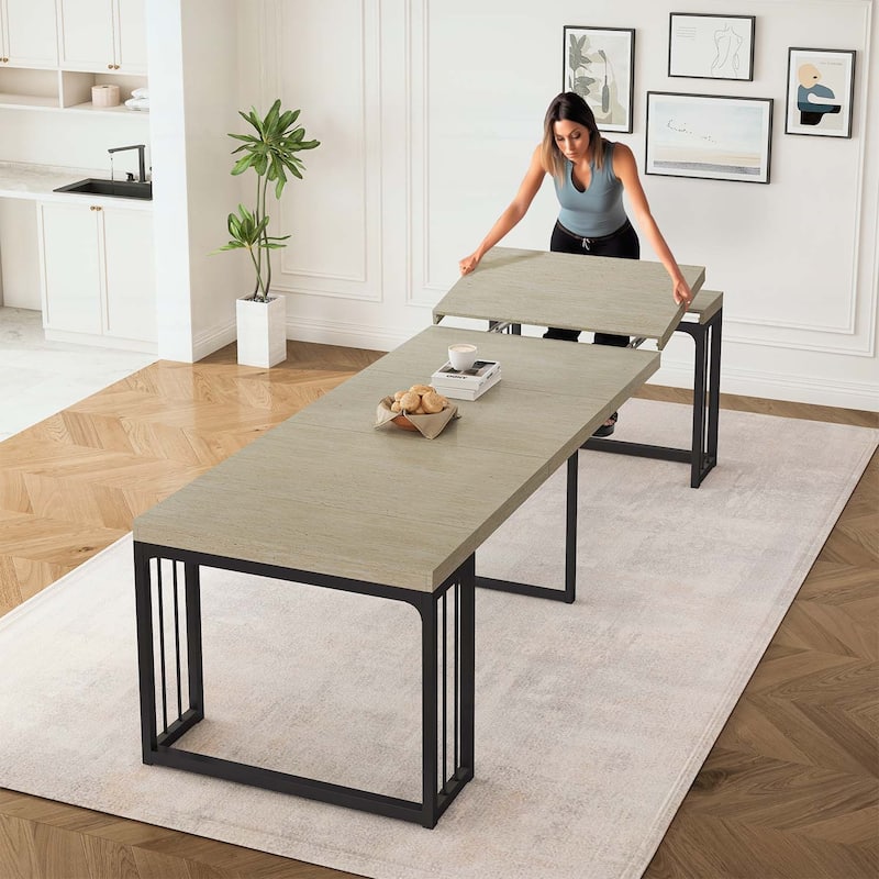 Space-Saving Wood Dining Table for Kitchen/Dining Room/Living Room
