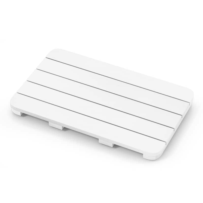 21.5" x 13.5" Bath Mat Shower Mat for Bathroom with Non Slip Foot Pads - White