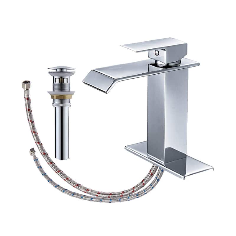Chrome Single Handle Waterfall Bathroom Faucet