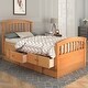 preview thumbnail 5 of 8, Twin Size Low Loft Bed Storage Bed Solid Wood Bed with 6 Drawers,Paint Surface,Environmentally Friendly Materials,Oak