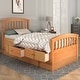 preview thumbnail 19 of 70, Twin Size Platform Bed Wood Kids Storage Bed with 6 Drawers Oak
