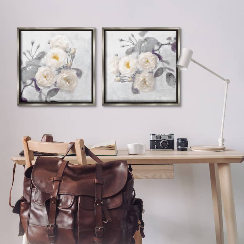 Stupell Country Blossoms Bundle Framed Floater Canvas Wall Art Design By Emily Ford (Set of 2)