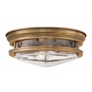 Hinkley Hadley 2-Light Flush Mount in Brushed Bronze with Clear - Medium
