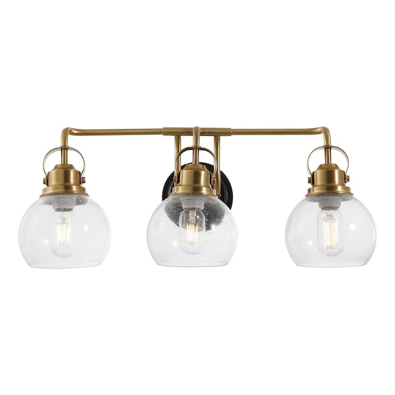 Bolha Metal/ Bubbled Glass Vanity Light, Chrome by JONATHAN Y - 3-Light - Brass Gold/Oil Rubbed Bronze