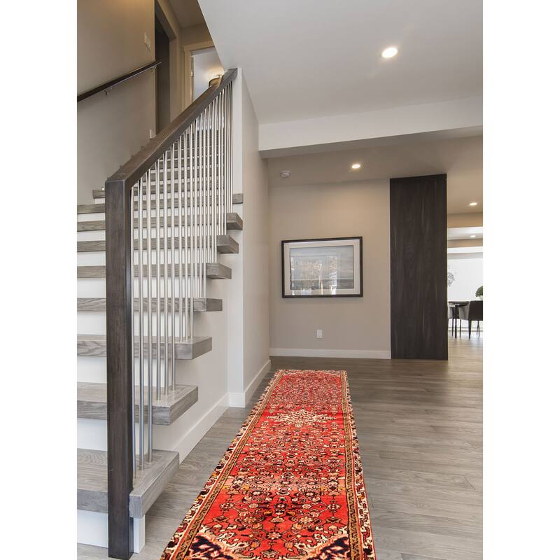 ECARPETGALLERY Hand-knotted Andelz Light Red Wool Rug - 2'8 x 10'6